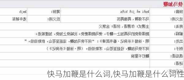 快马加鞭是什么词,快马加鞭是什么词性