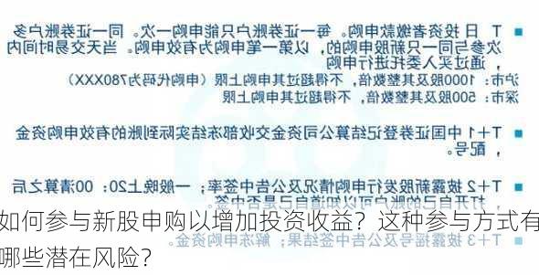 如何参与新股申购以增加投资收益？这种参与方式有哪些潜在风险？