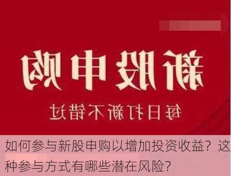 如何参与新股申购以增加投资收益？这种参与方式有哪些潜在风险？