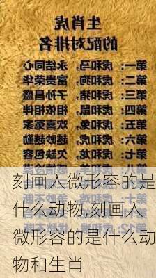 刻画入微形容的是什么动物,刻画入微形容的是什么动物和生肖