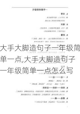 大手大脚造句子一年级简单一点,大手大脚造句子一年级简单一点怎么写