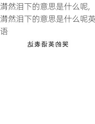 潸然泪下的意思是什么呢,潸然泪下的意思是什么呢英语