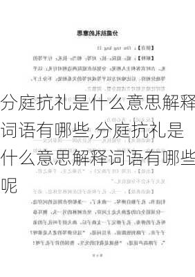 分庭抗礼是什么意思解释词语有哪些,分庭抗礼是什么意思解释词语有哪些呢