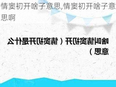 情窦初开啥子意思,情窦初开啥子意思啊