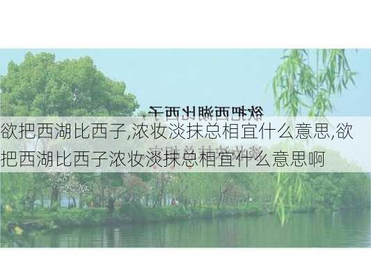 欲把西湖比西子,浓妆淡抹总相宜什么意思,欲把西湖比西子浓妆淡抹总相宜什么意思啊