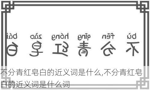 不分青红皂白的近义词是什么,不分青红皂白的近义词是什么词