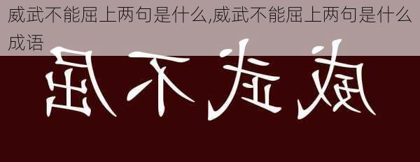 威武不能屈上两句是什么,威武不能屈上两句是什么成语