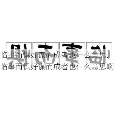 临事而惧好谋而成者也什么意思,临事而惧好谋而成者也什么意思啊