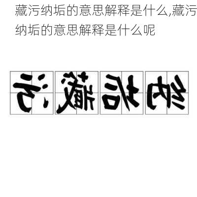 藏污纳垢的意思解释是什么,藏污纳垢的意思解释是什么呢