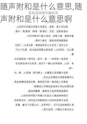 随声附和是什么意思,随声附和是什么意思啊