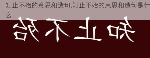 知止不殆的意思和造句,知止不殆的意思和造句是什么