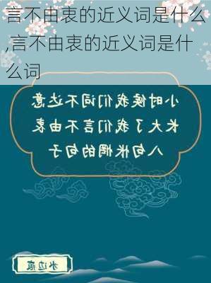 言不由衷的近义词是什么,言不由衷的近义词是什么词