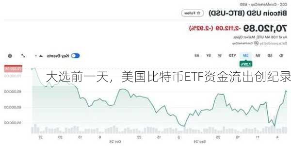 大选前一天，美国比特币ETF资金流出创纪录