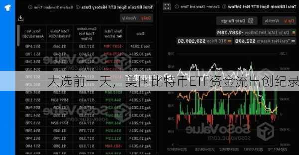 大选前一天，美国比特币ETF资金流出创纪录