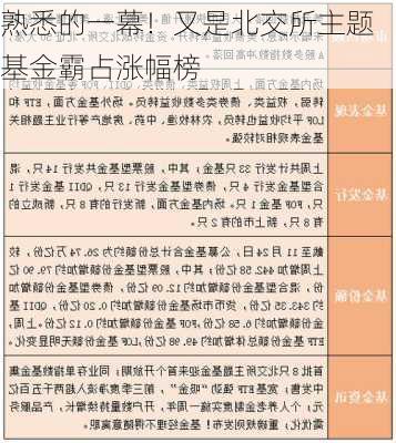 熟悉的一幕！又是北交所主题基金霸占涨幅榜