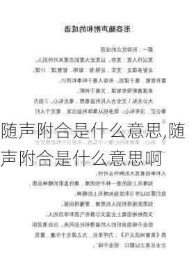 随声附合是什么意思,随声附合是什么意思啊