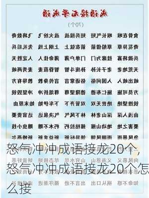 怒气冲冲成语接龙20个,怒气冲冲成语接龙20个怎么接