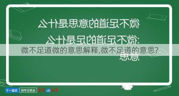 微不足道微的意思解释,微不足道的意思?