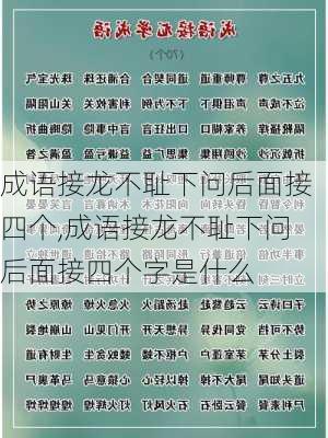 成语接龙不耻下问后面接四个,成语接龙不耻下问后面接四个字是什么