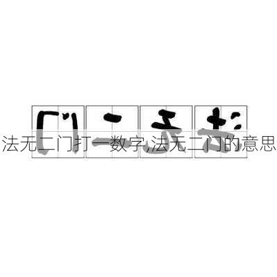 法无二门打一数字,法无二门的意思