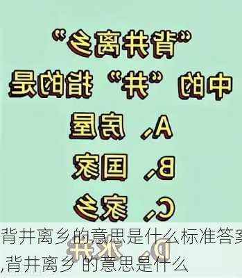 背井离乡的意思是什么标准答案,背井离乡 的意思是什么