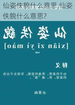 仙姿佚貌什么意思,仙姿佚貌什么意思?