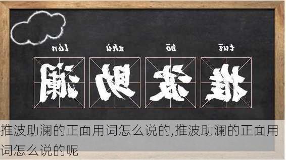 推波助澜的正面用词怎么说的,推波助澜的正面用词怎么说的呢