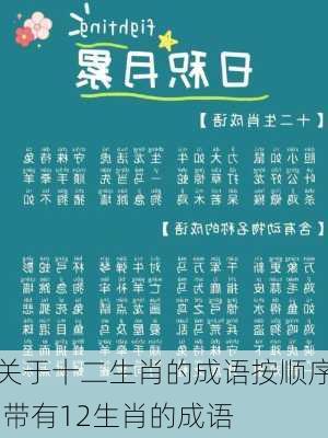 关于十二生肖的成语按顺序,带有12生肖的成语