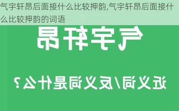 气宇轩昂后面接什么比较押韵,气宇轩昂后面接什么比较押韵的词语