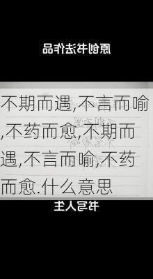 不期而遇,不言而喻,不药而愈,不期而遇,不言而喻,不药而愈.什么意思