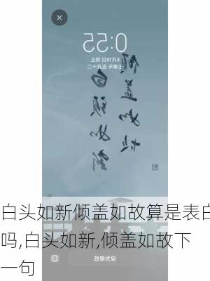 白头如新倾盖如故算是表白吗,白头如新,倾盖如故下一句