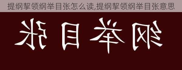 提纲挈领纲举目张怎么读,提纲挈领纲举目张意思