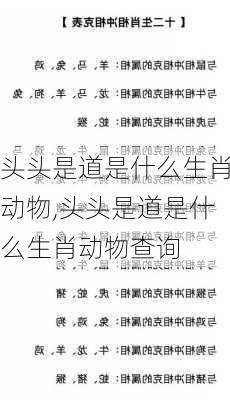 头头是道是什么生肖动物,头头是道是什么生肖动物查询