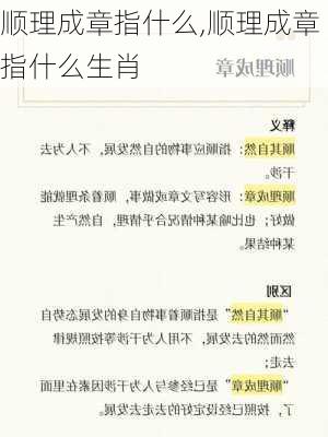 顺理成章指什么,顺理成章指什么生肖