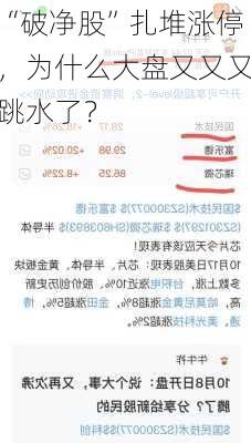 “破净股”扎堆涨停，为什么大盘又又又跳水了？