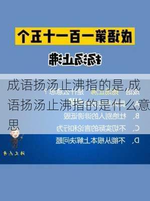 成语扬汤止沸指的是,成语扬汤止沸指的是什么意思