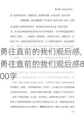 勇往直前的我们观后感,勇往直前的我们观后感800字