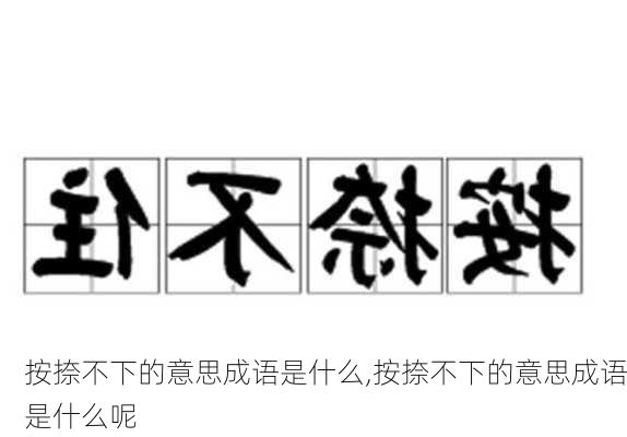 按捺不下的意思成语是什么,按捺不下的意思成语是什么呢