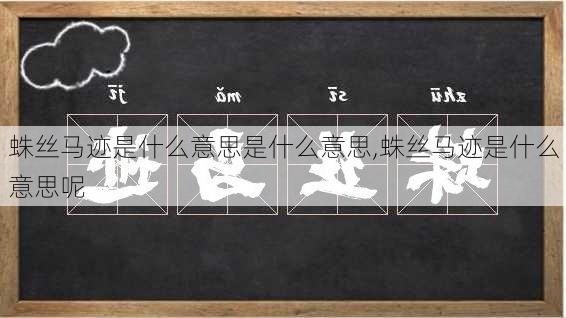 蛛丝马迹是什么意思是什么意思,蛛丝马迹是什么意思呢