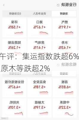 午评：集运指数跌超6% 原木等跌超2%