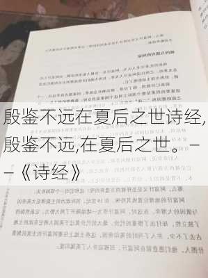 殷鉴不远在夏后之世诗经,殷鉴不远,在夏后之世。——《诗经》