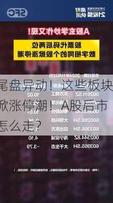 尾盘异动！这些板块掀涨停潮！A股后市怎么走？