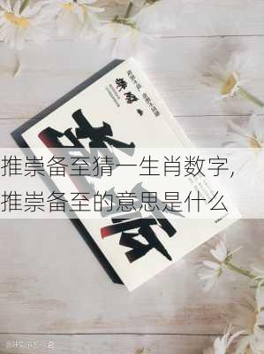 推崇备至猜一生肖数字,推崇备至的意思是什么