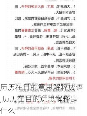 历历在目的意思解释成语,历历在目的意思解释是什么