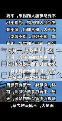 气数已尽是什么生肖动物数字,气数已尽的意思是什么