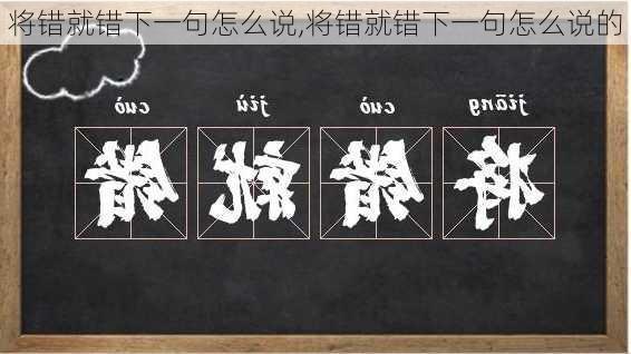 将错就错下一句怎么说,将错就错下一句怎么说的