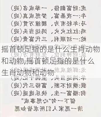 摇首顿足指的是什么生肖动物和动物,摇首顿足指的是什么生肖动物和动物