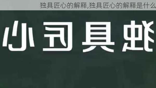 独具匠心的解释,独具匠心的解释是什么