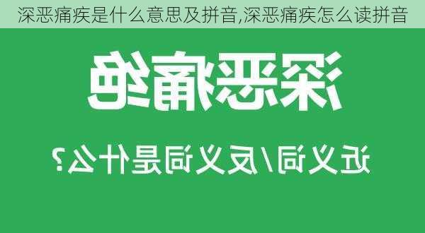 深恶痛疾是什么意思及拼音,深恶痛疾怎么读拼音