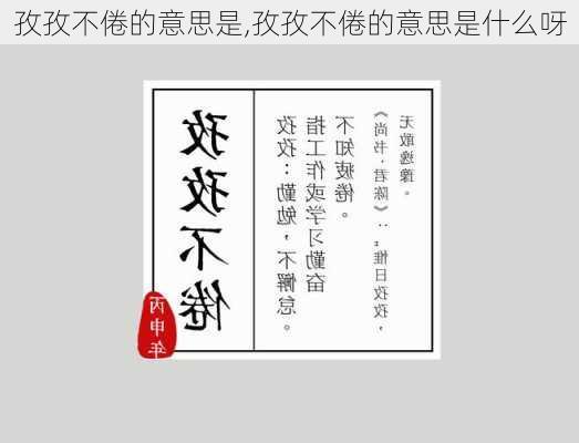 孜孜不倦的意思是,孜孜不倦的意思是什么呀